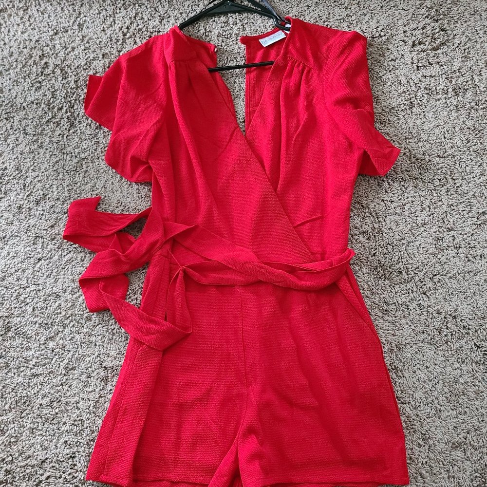 Red skort outfit